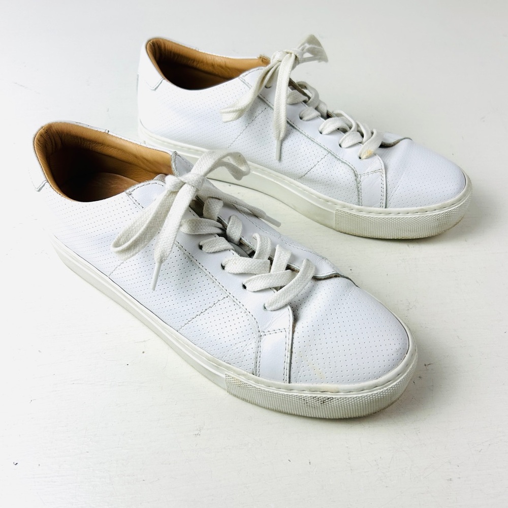 Greats Brooklyn Shoes White Leather Sneaker Lace Up Women Size 8.5 Made Italy